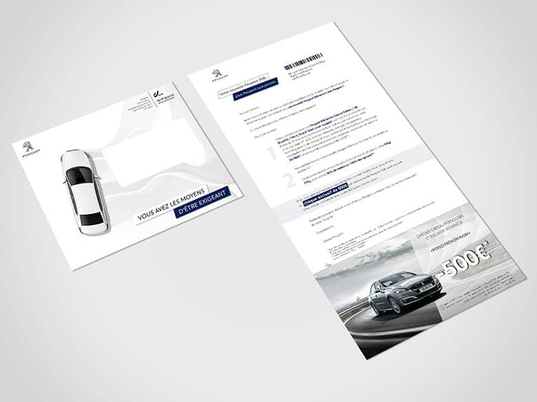 Print Design art direction Peugeot Mailing