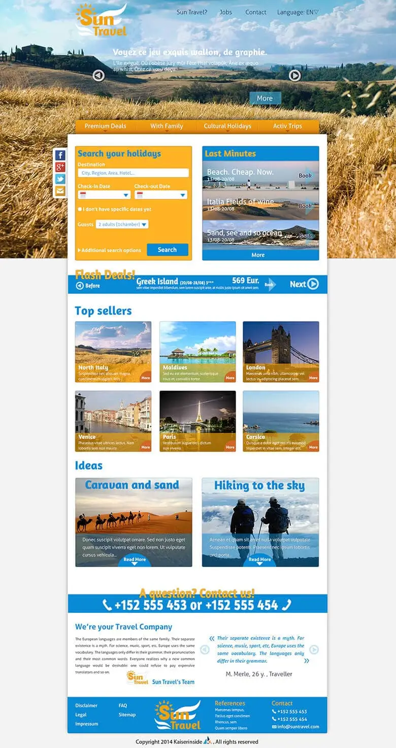 web design Sun Travel